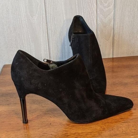 Paloma booties black suede suede leather stiletto heel 8.5 EUC - Picture 1 of 8
